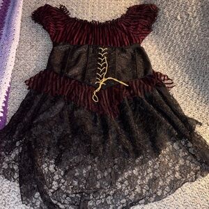 Spirit Burgundy and Black Lace Pirate Costume 1X